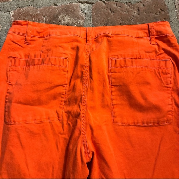 CAbi #6046 Coral Orange Utility Trouser Ankle Crop Pants Size 12 - Picture 10 of 12